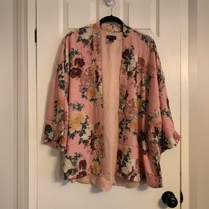 Adrienne Vittadini pink Kimono style jacket, L/XL